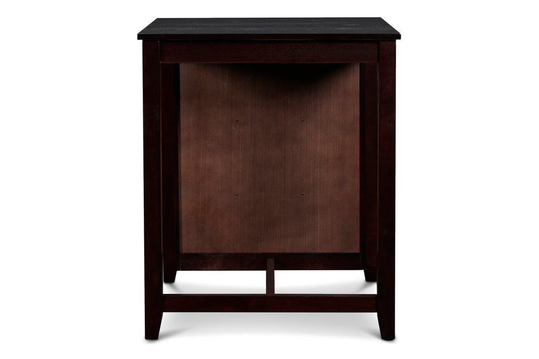 GIA 3 PC 30" STORAGE COUNTER TABLE & 2 CHAIRS-EBONY
