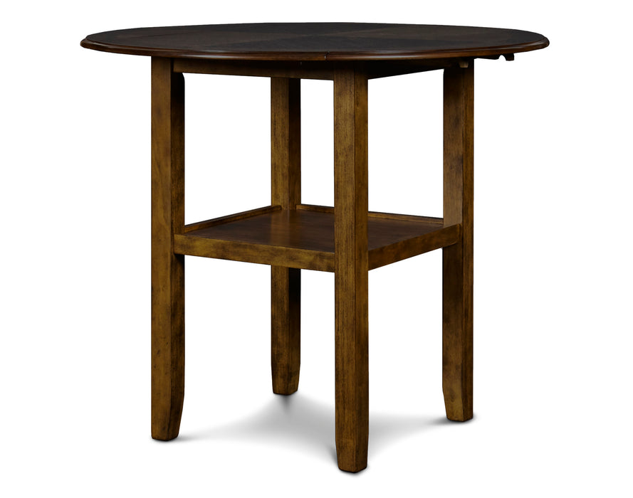GIA 3 PC 42" COUNTER DROP LEAF TABLE & 2 CHAIRS-BROWN
