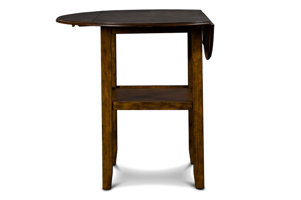 GIA 3 PC 42" COUNTER DROP LEAF TABLE & 2 CHAIRS-BROWN