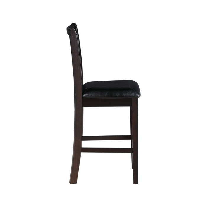GIA 5 PC 42" SQUARE COUNTER TABLE & 4 CHAIRS-EBONY