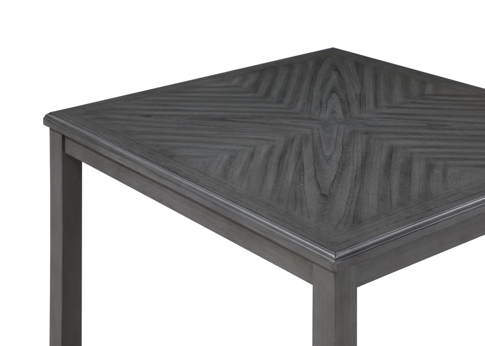GIA 5 PC 42" SQUARE COUNTER TABLE & 4 CHAIRS-GRAY