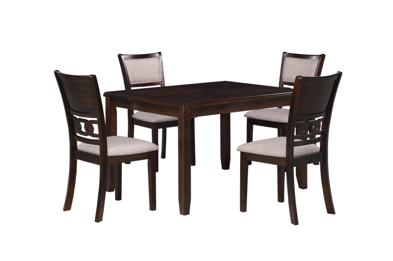 GIA 5 PC 48" RECTANGLE DINING TABLE & 4 CHAIRS-CHERRY