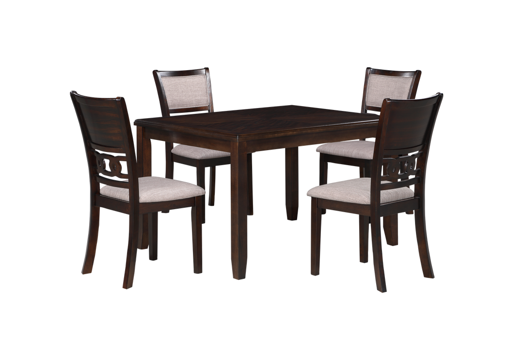 GIA 5 PC 48" RECTANGLE DINING TABLE & 4 CHAIRS-CHERRY