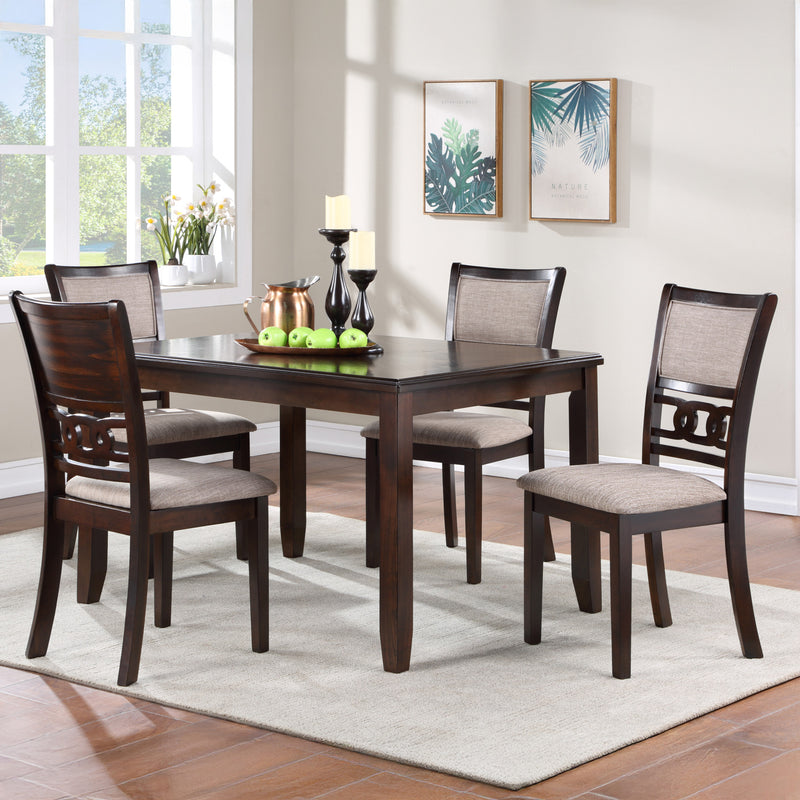 GIA 5 PC 48" RECTANGLE DINING TABLE & 4 CHAIRS-CHERRY