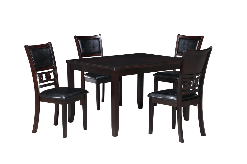GIA 5 PC 48" RECTANGLE DINING TABLE & 4 CHAIRS-EBONY