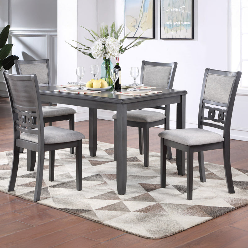 GIA 5 PC 48" RECTANGLE DINING TABLE & 4 CHAIRS-GRAY