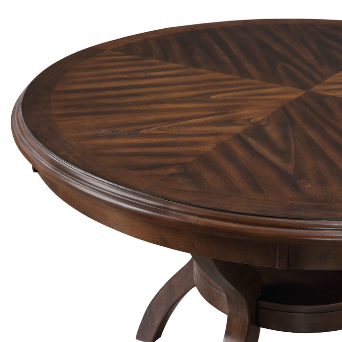 CORI ROUND DINING 5 PC SET-BROWN CHERRY