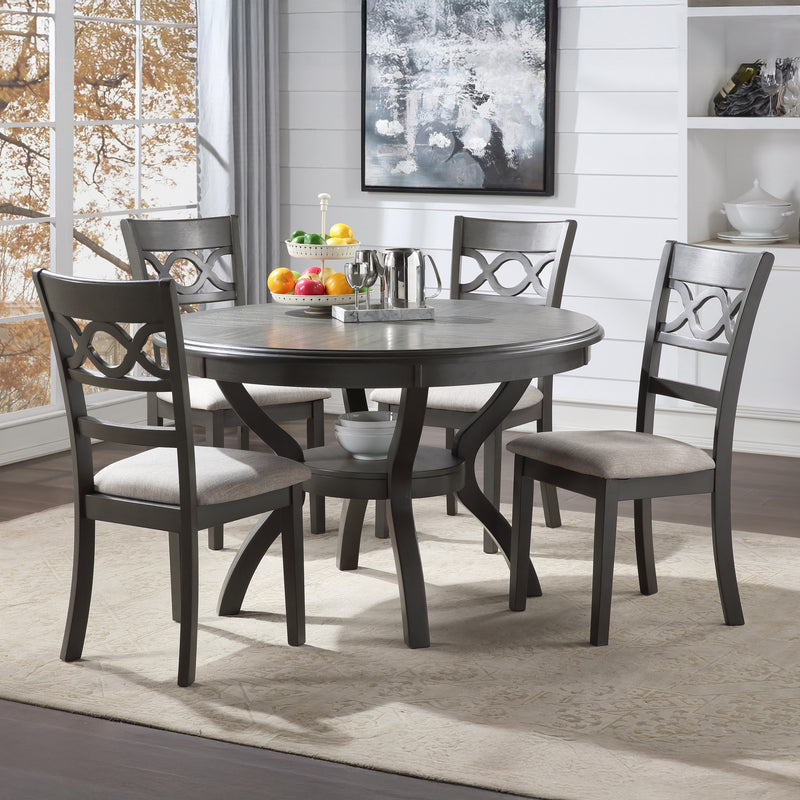 CORI ROUND DINING 5 PC SET-GRAY