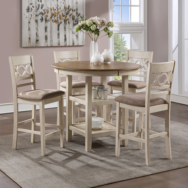 CORI COUNTER 5 PC SET-BISQUE/BROWN