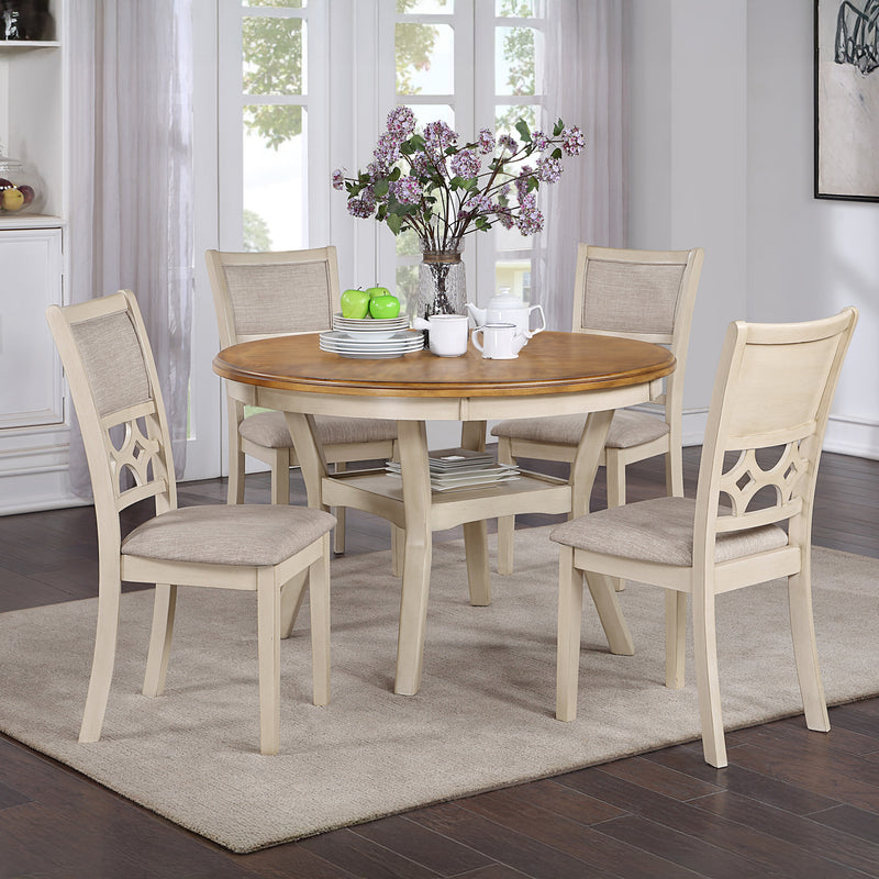 MITCHELL 5 PC DINING SET-TWO TONE BISQUE/BROWN