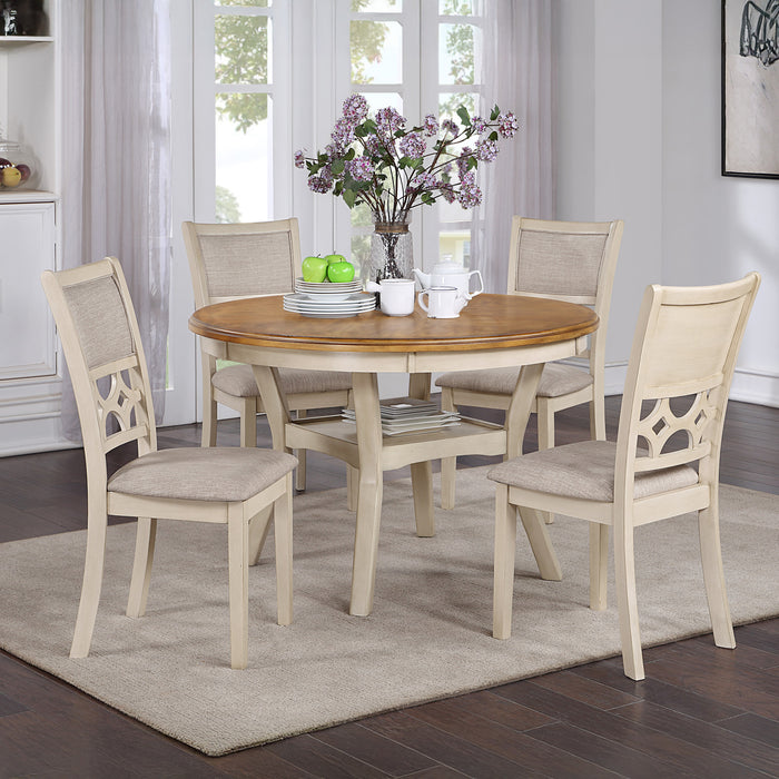 MITCHELL 5 PC DINING SET-TWO TONE BISQUE/BROWN