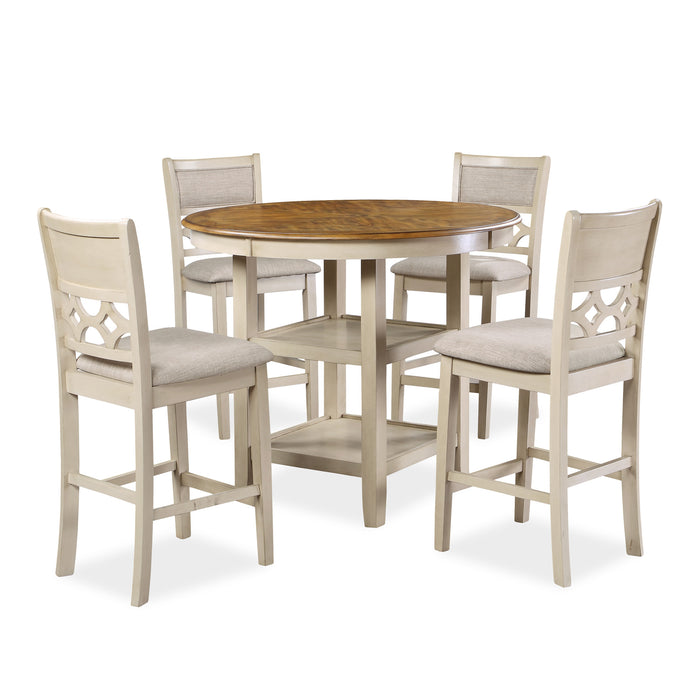 MITCHELL 5 PC COUNTER SET-TWO TONE BISQUE/BROWN