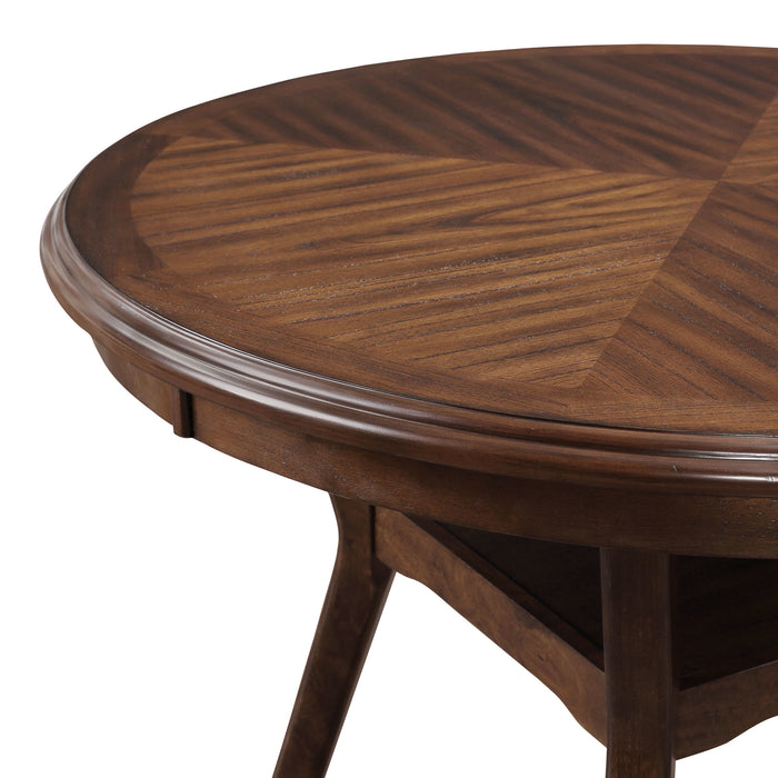 AMY 5 PC 47" ROUND DINING SET-CHERRY