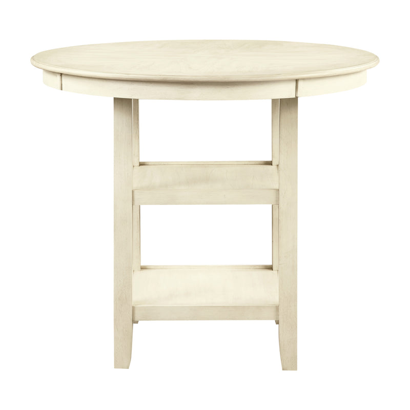 AMY 5 PC 42" ROUND COUNTER TABLE SET-BISQUE