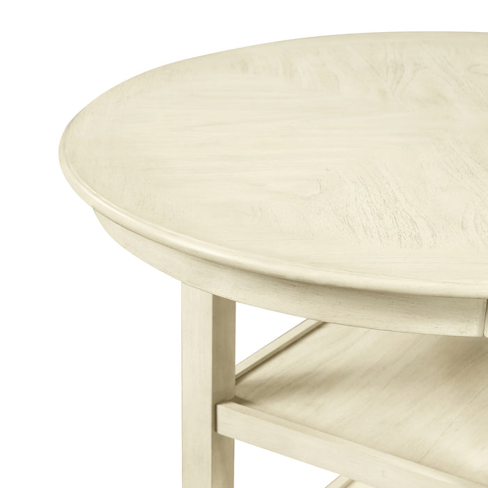AMY 5 PC 42" ROUND COUNTER TABLE SET-BISQUE