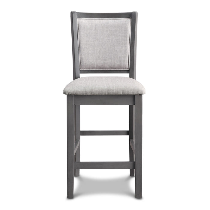 AMY 5 PC 42" ROUND COUNTER DINING SET-GRAY