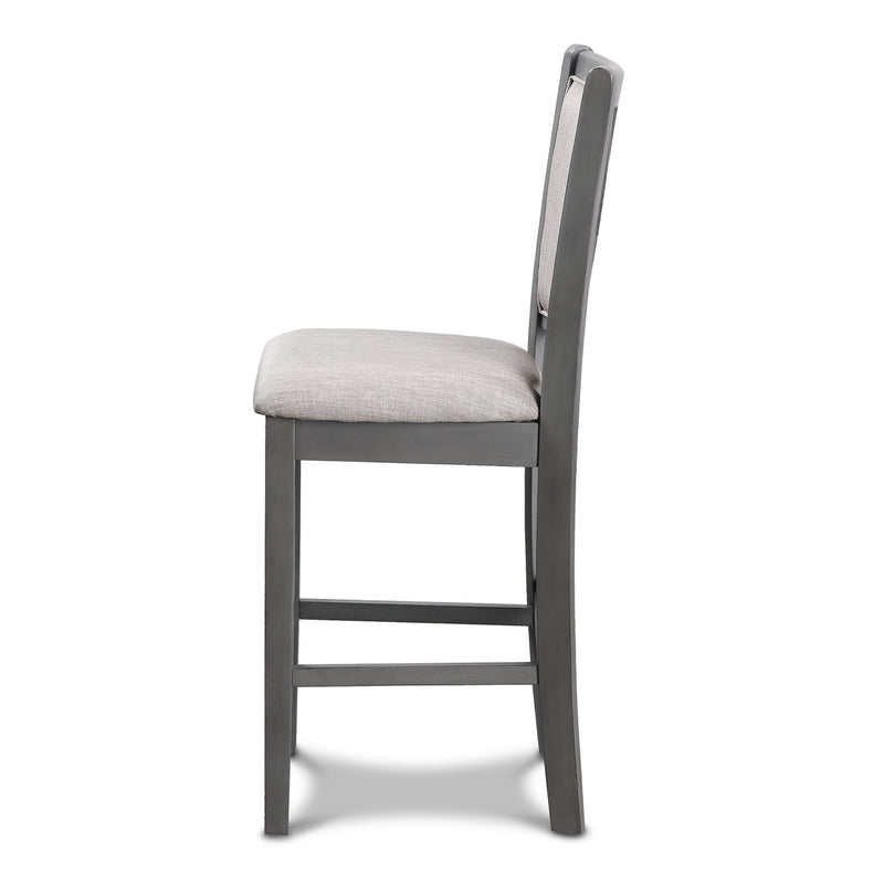 AMY 5 PC 42" ROUND COUNTER DINING SET-GRAY