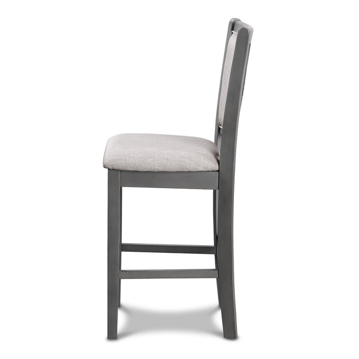 AMY 5 PC 42" ROUND COUNTER DINING SET-GRAY