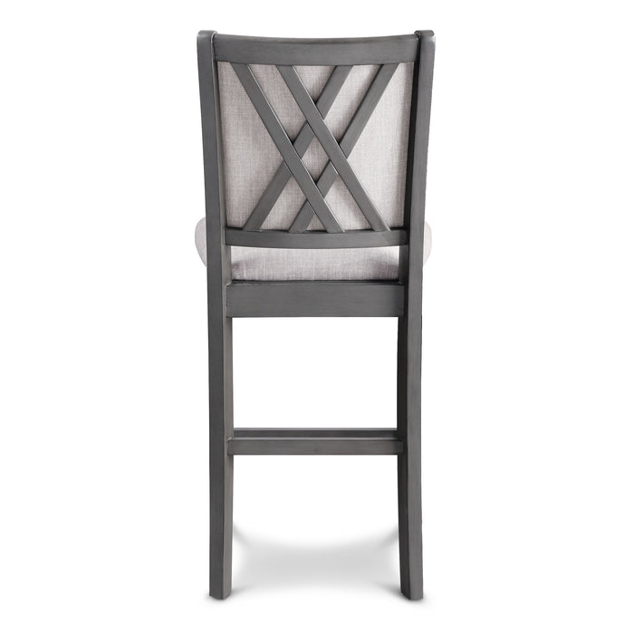 AMY 5 PC 42" ROUND COUNTER DINING SET-GRAY