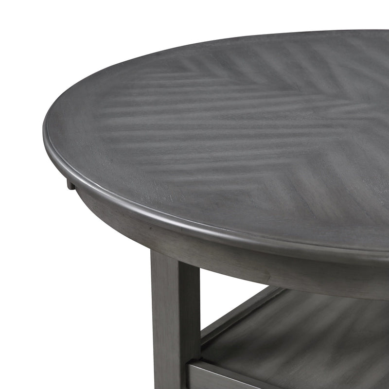 AMY 5 PC 42" ROUND COUNTER DINING SET-GRAY
