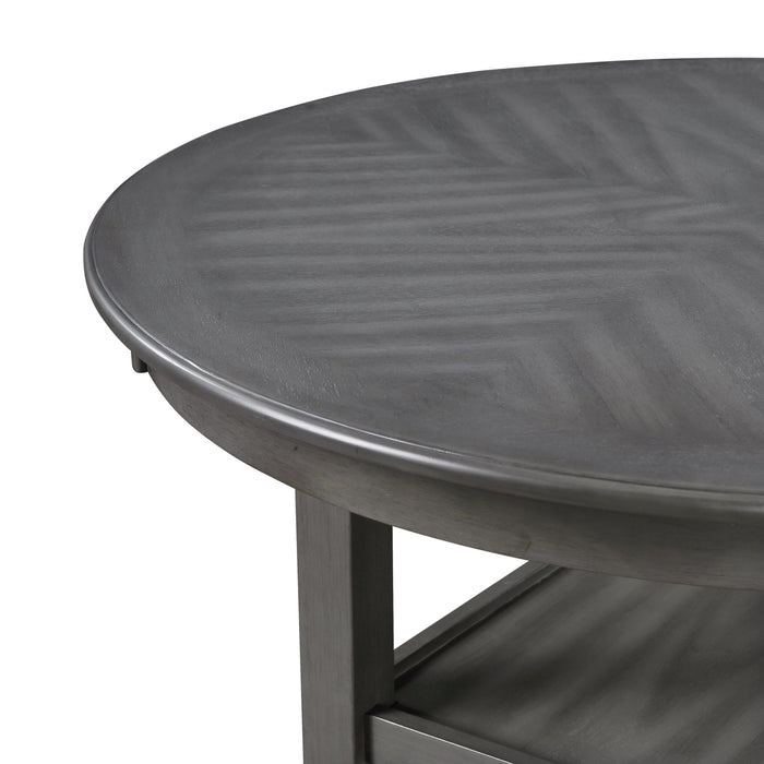 AMY 5 PC 42" ROUND COUNTER DINING SET-GRAY