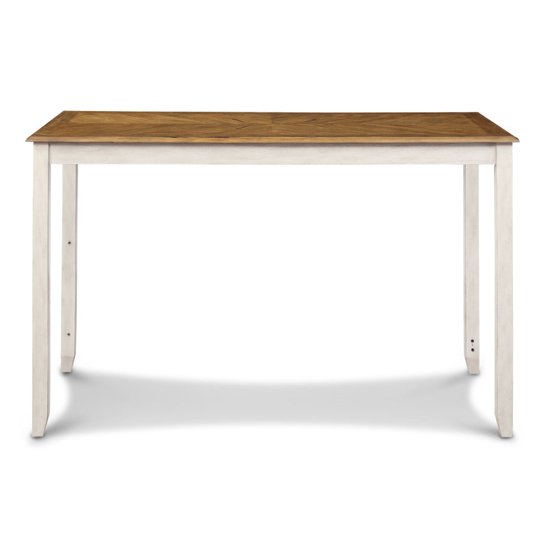 AMY 5 PC 60" COUNTER STORAGE TABLE+CHAIRS- BISQUE/BROWN