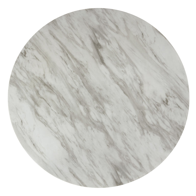 CELESTE 48" ROUND DINING TABLE-ESPRESSO/FAUX MARBLE