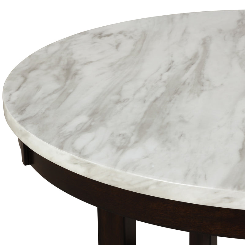 CELESTE 42" ROUND COUNTER TABLE-ESPRESSO/FAUX MARBLE