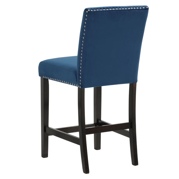 CELESTE 5PC 42" MARBLE FINISH COUNTER TABLE & 4 CHAIRS-BLUE