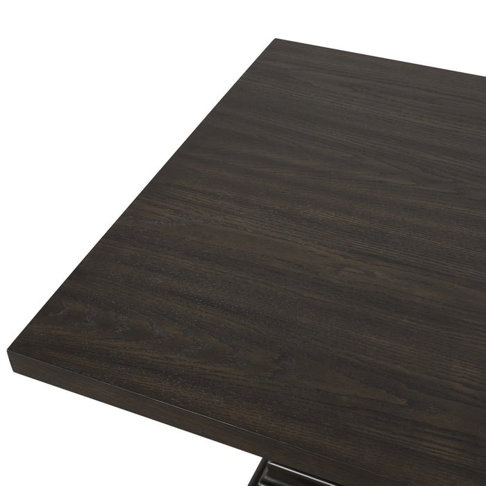 PLATEAU RECTANGLE TABLE PEDESTAL BASE-RUSTIC ESPRESSO