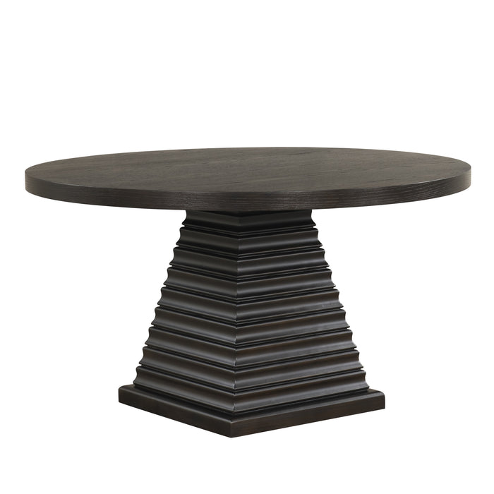 PLATEAU ROUND TABLE PEDESTAL BASE TOP-RUSTIC ESPRESSO