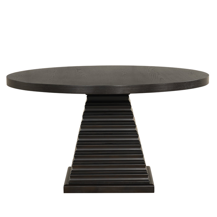 PLATEAU ROUND TABLE PEDESTAL BASE TOP-RUSTIC ESPRESSO