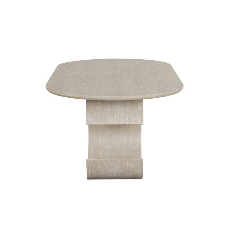 GWENDOLYN OVAL DINING TABLE BASE-CERUSED TAUPE