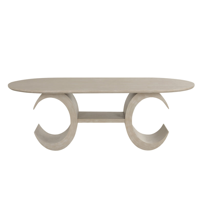 GWENDOLYN OVAL DINING TABLE BASE-CERUSED TAUPE