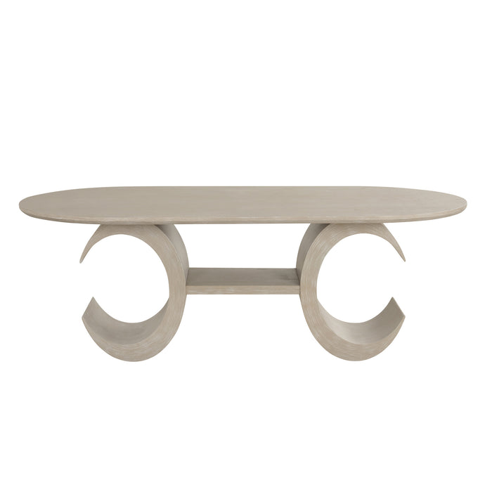 GWENDOLYN OVAL DINING TABLE BASE-CERUSED TAUPE