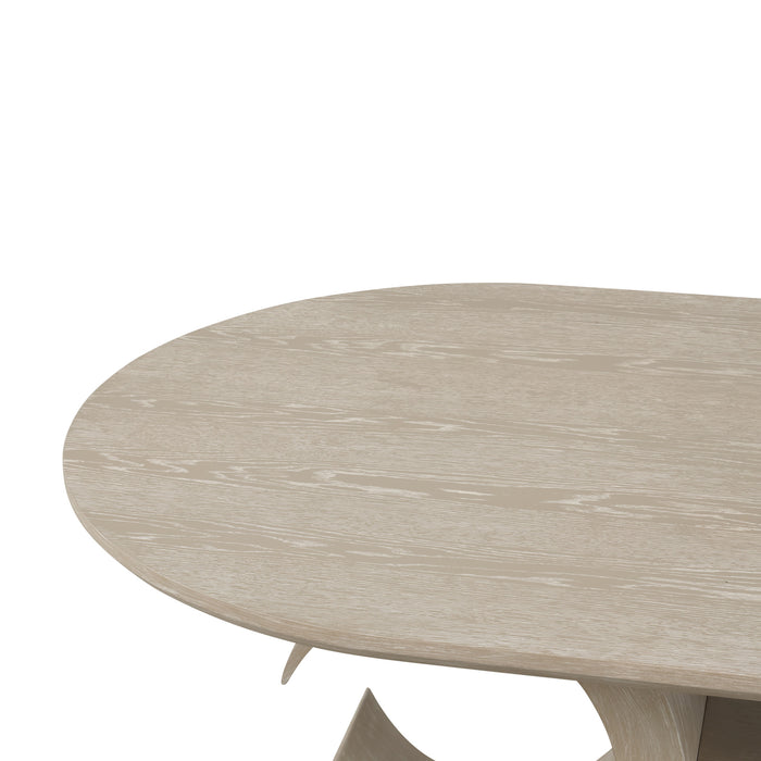 GWENDOLYN OVAL DINING TABLE TOP-CERUSED TAUPE