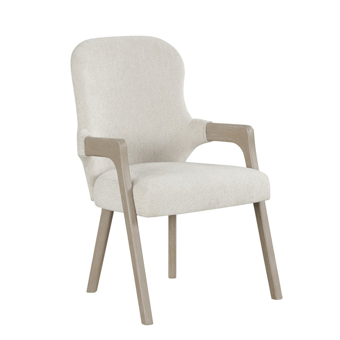 GWENDOLYN UPHOLSTERED ARM CHAIR (2 PER CARTON)-CERUSED TAUPE