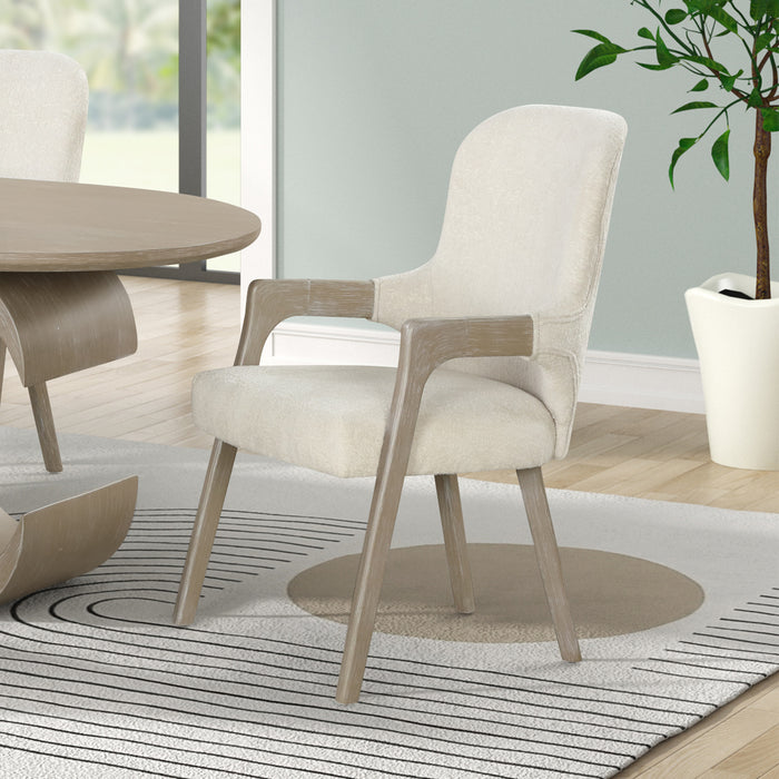 GWENDOLYN UPHOLSTERED ARM CHAIR (2 PER CARTON)-CERUSED TAUPE