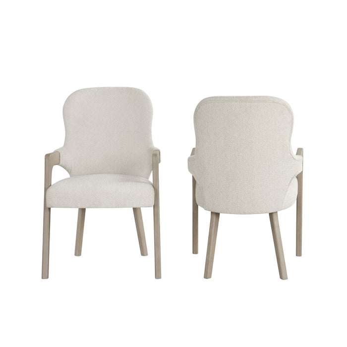 GWENDOLYN UPHOLSTERED ARM CHAIR (2 PER CARTON)-CERUSED TAUPE