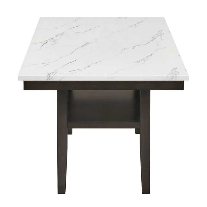 CARISSA 60" RECTANGLE DINING TABLE W/STORAGE SHELF