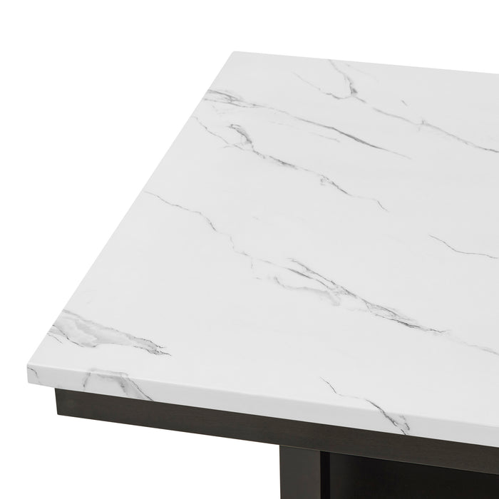 CARISSA 60" RECTANGLE DINING TABLE W/STORAGE SHELF