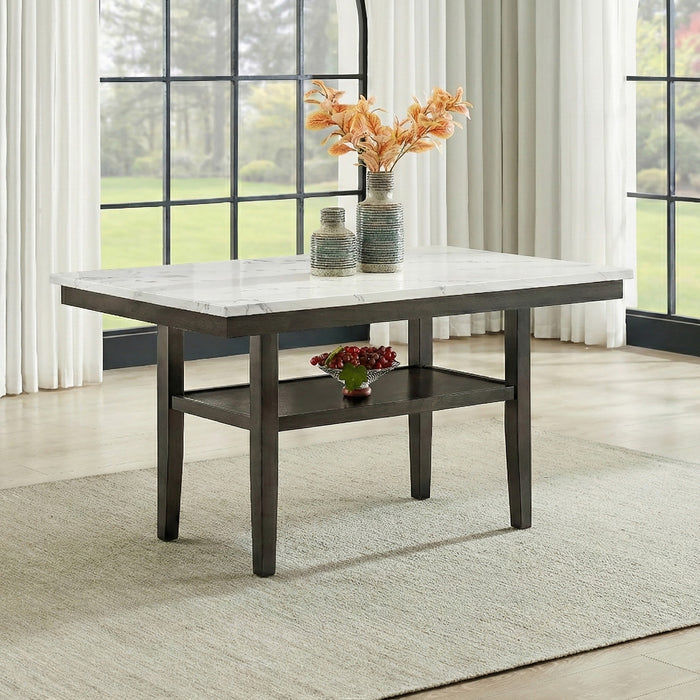 CARISSA 60" RECTANGLE DINING TABLE W/STORAGE SHELF