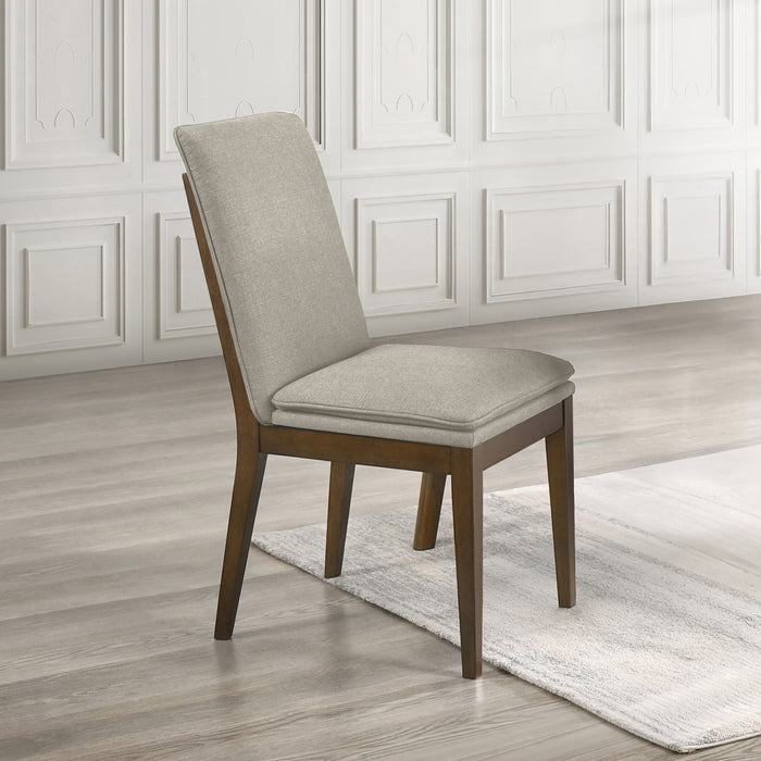 MAGGIE DINING CHAIR W/NATURAL CUSHION-WALNUT