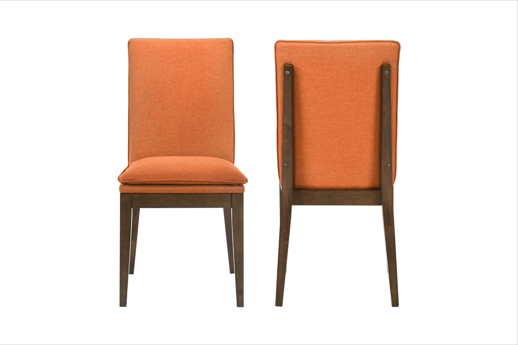 MAGGIE DINING CHAIR W/TERRACOTTA CUSHION-WALNUT
