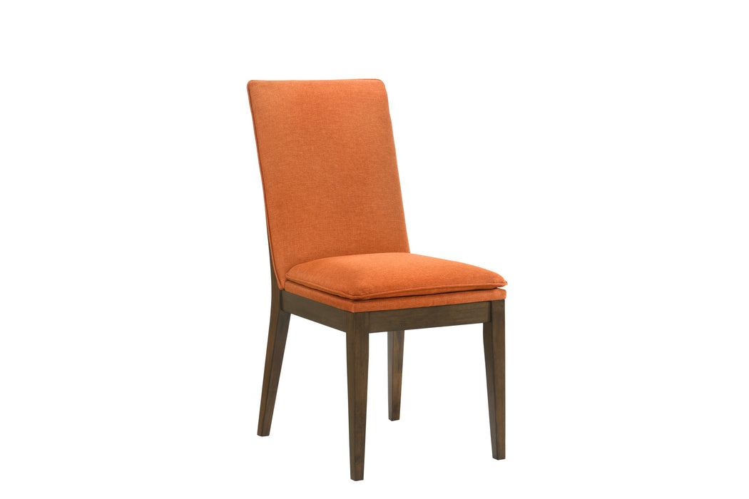 MAGGIE DINING CHAIR W/TERRACOTTA CUSHION-WALNUT