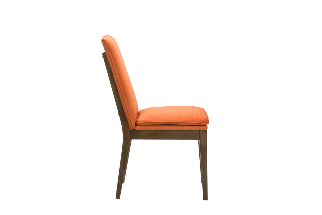 MAGGIE DINING CHAIR W/TERRACOTTA CUSHION-WALNUT