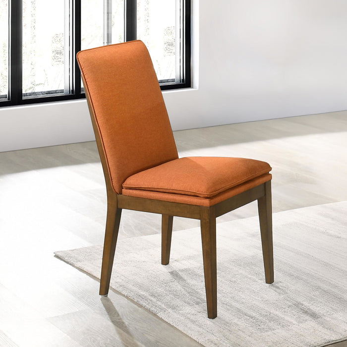 MAGGIE DINING CHAIR W/TERRACOTTA CUSHION-WALNUT
