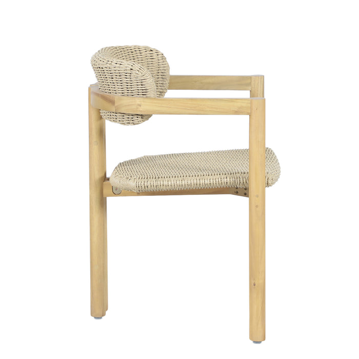 SEDONA WOOD AND WICKER PATIO DINING CHAIR (2 PER CARTON)