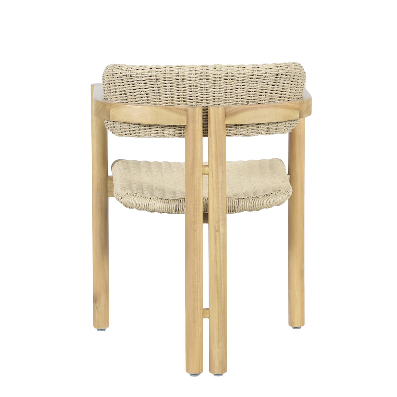 SEDONA WOOD AND WICKER PATIO DINING CHAIR (2 PER CARTON)