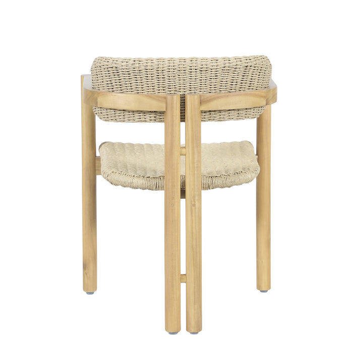 SEDONA WOOD AND WICKER PATIO DINING CHAIR (2 PER CARTON)